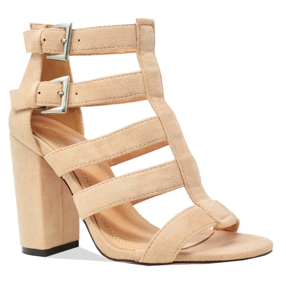 🛍 Women’s Gladiator Chunky Heel Sandal Nude - Picture 4 of 4